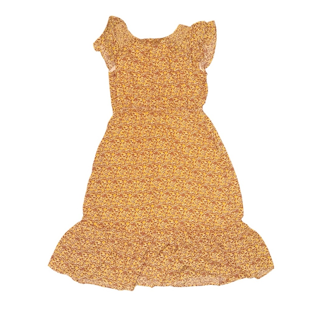 Universal Thread Orange Yellow Ruffle Sleeve Midi… - image 2